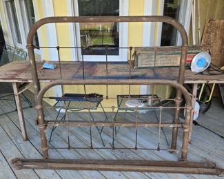 Antique iron, cast iron bed frame