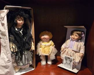 Porcelain dolls by Cabbage Patch & others
