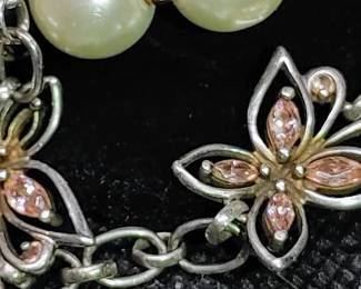 Sterling silver paint butterfly bracelet