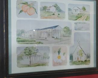 Beautiful and you are lithograph print the churches of Upson County