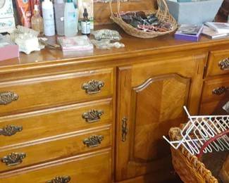 Beautiful all wood dresser with mirror