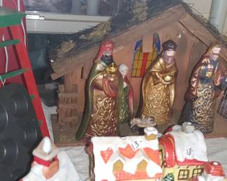 Beautiful vintage ceramic nativity set