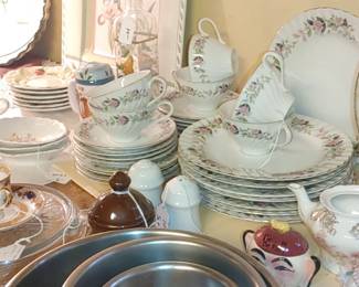 Several sets of Rose dishes vintage