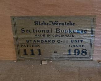 Label on Lawyers Bookcase