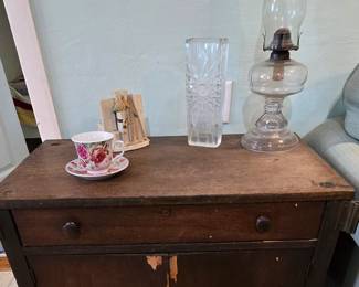 Antique Washstand - Oil Lamp - Decor