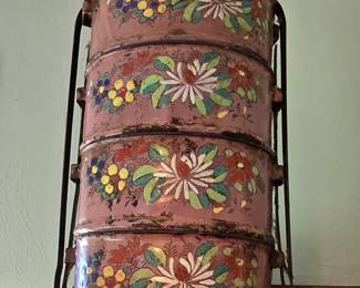 Antique Enamelware Canister Set