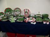 Huge set of Christmas Dishes, 23 place settings (most in storage bins for easy transport).