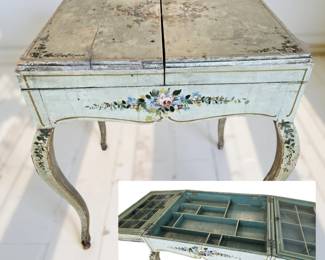 Antique Painted Table with Sectional Interior $649 or bid #28