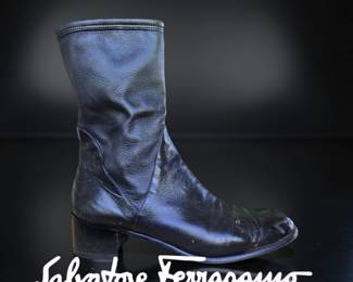 High Fashion Leather Boots by Salvatore Ferragamo, size 11 $229 or bid #102