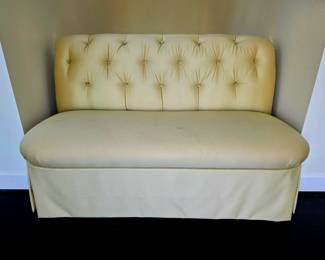 Custom-Fit Tufted Back Sun-Faded Mint Settee $350 or bid #68
