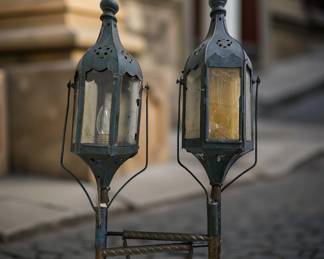 Pair of Antique French Coach Lanterns $695 or bid #44