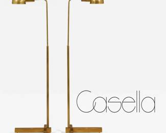 Pair of Casella Mid-Century Brass Floor Lamps (sold separately) bid # 52 and bid #53