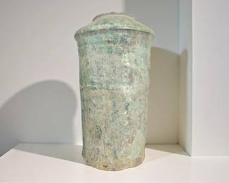 Han Dynasty 12" Granary Jar on custom modern base (not shown) $1,295 or bid #93