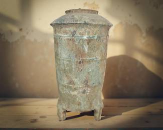 Han Dynasty 12 1/2" Footed Granary Jar $1,495 or bid #91