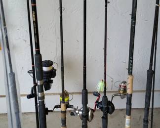 More fishing rods and reels