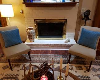 Two matching slipper chairs