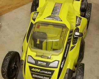 Ryobi 40 V lawn mower (includes charger not shown)