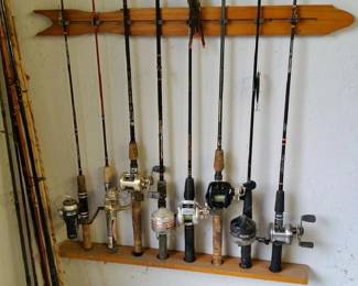 Assorted fishing rods and reels