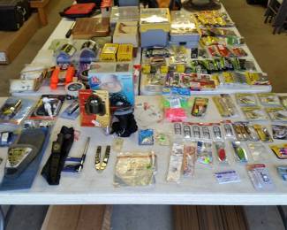 Lots of fishing gear and tackle