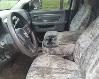 The camo seat covers were installed soon after the truck was purchased