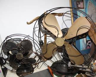 small Emerson, larger Western Electric with brass blades, both working