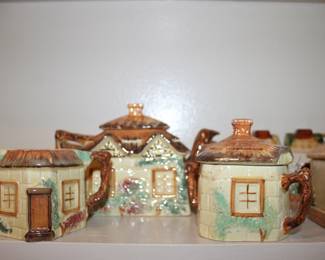 cottage ware (teapot, creamer, and sugar set)