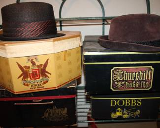 vintage hats in original boxes