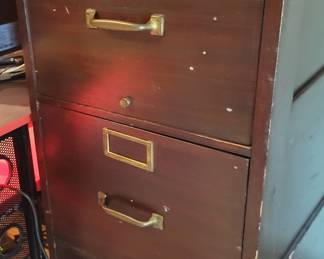 SOLID WOOD ANTIQUE/VINTAGE FILE CABINET....COULD BE FUN PROJECT