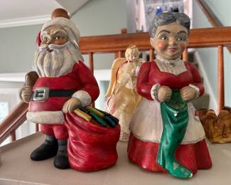 vintage ceramic Santa & Mrs. Claus