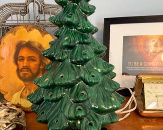 Vintage ceramic Christmas tree with stand (no lights)