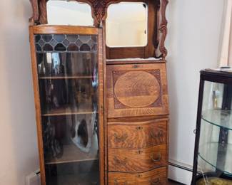 Stunning antique Tiger Oak Hooded Secretary