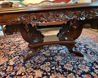 Wooden Coffee Table with carved details