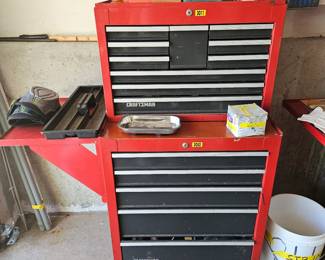 Red Craftsman Tool Bench on Wheels