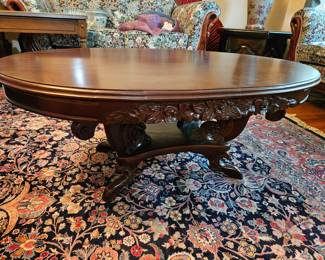 Wooden Coffee Table with carved details