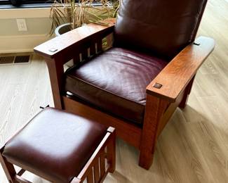 Stickley armchair and ottoman