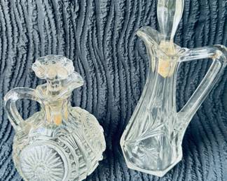 Crystal oil and vinegar decanters