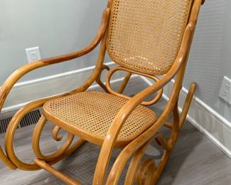 Bentwood cane back rocking chair