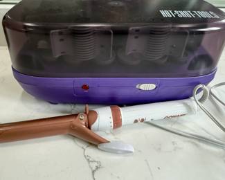 Hot Shot hair rollers and Conair curling iron