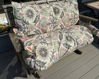 Wood glider settee
