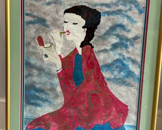Framed watercolor
