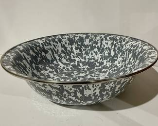 Golden Rabbit enamelware bowl