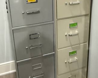 Metal filing cabinets