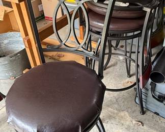 Metal swivel bar stools (6 total)