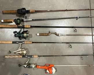 Assorted fishing poles
