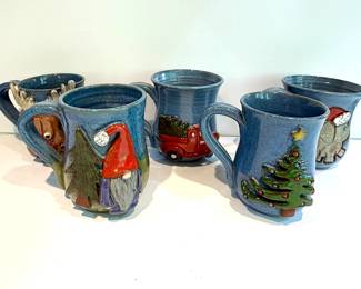 Handmade pottery mugs