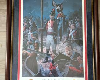 Framed reprint of "The Fort's Our Own" by Dale Gallon with embossed medallion and seal (#134/500)