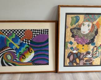 Framed multi-media artwork