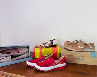 The shoes at this sale are so cute! $5 a pair... size ranges from ladies 7s to ladies 10s