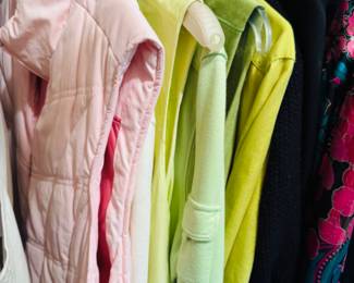 3 closets full of really nice clothing! Orvis, Eddie Bauer, JCrew, Gloria Vanderbilt, LL Bean, vintage short and long sleeve t-shirts, gorgeous vintage sweaters and some stunning vintage pieces