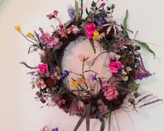 Huge fantasy inspired wildflower wreath, wall decor